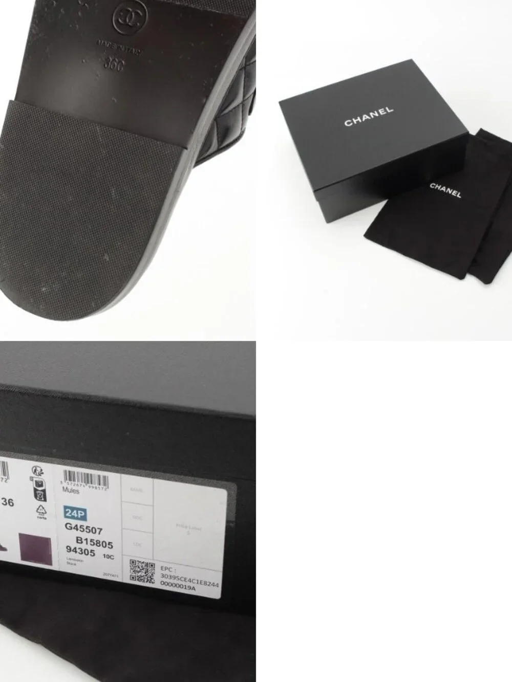 ★SOLD★ Chanel CC Logo Quilted Velcro Sandals Black 36c - Picture 10 of 10